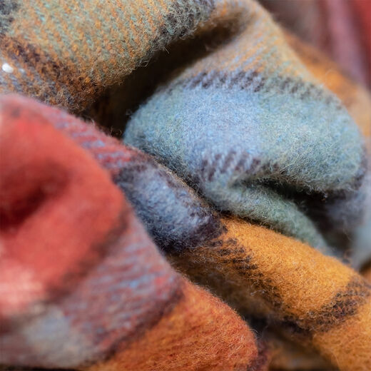 Recycled wool tartan blanket